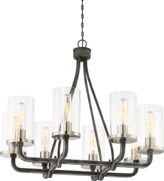 Nuvo Lighting - 60-6128 - Eight Light Chandelier - Sherwood - Iron Black / Brushed Nickel