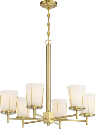 Nuvo Lighting - 60-6536 - Six Light Chandelier - Serene - Natural Brass