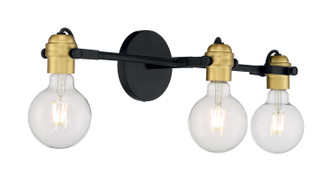 Nuvo Lighting - 60-6983 - Three Light Vanity - Mantra - Black / Brushed Brass