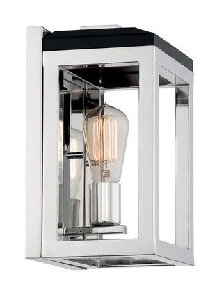 Nuvo Lighting - 60-7091 - One Light Wall Sconce - Cakewalk - Polished Nickel / Black Accents