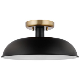 Nuvo Lighting - 60-7491 - One Light Flush Mount - Colony - Matte Black / Burnished Brass
