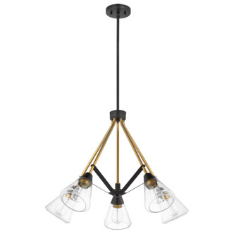 Nuvo Lighting - 60-7685 - Five Light Chandelier - Starlight - Matte Black / Natural Brass