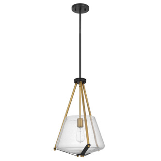 Nuvo Lighting - 60-7687 - One Light Pendant - Starlight - Matte Black / Natural Brass