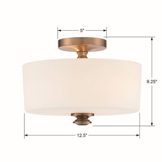 Travis Two Light Semi Flush Mount (TRA-A3302-VG)