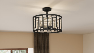 Quoizel Semi-Flush Mount Four Light Semi-Flush Mount (QSF5600MBK)
