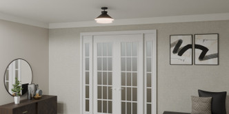 Quoizel Semi-Flush Mount One Light Semi Flush Mount (QSF6171MBK)
