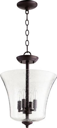 Quorum - 2841-13-86 - Four Light Dual Mount - Oiled Bronze W/ Clear/Seeded