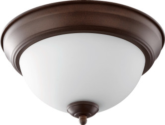 Quorum - 3063-11-86 - Two Light Ceiling Mount - 3063 Ceiling Mounts - Oiled Bronze|Satin Opal