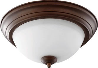 Quorum - 3063-13-86 - Two Light Ceiling Mount - 3063 Ceiling Mounts - Oiled Bronze|Satin Opal
