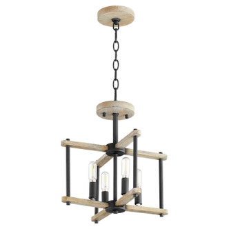 Quorum - 3134-14-69 - Four Light Dual Mount - Silva - Textured Black|Weathered Oak Finish