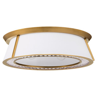Quorum - 3382-4-47 - Four Light Flush Mount - Gorham - Brushed Brass|Clear|White