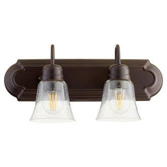 Quorum - 5094-2-286 - Two Light Vanity - Campbell - Oiled Bronze|Clear Seeded