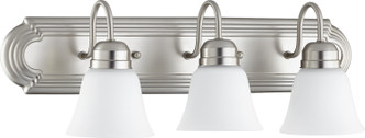 Quorum - 5094-3-65 - Three Light Vanity - Campbell - Satin Nickel|Satin Opal