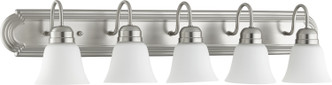 Quorum - 5094-5-65 - Five Light Vanity - 5094 Vanities - Satin Nickel w/ Satin Opal