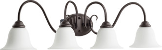 Quorum - 5110-4-186 - Four Light Vanity - Spencer - Oiled Bronze|Satin Opal