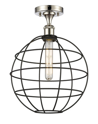 Innovations - 516-1C-PN-CE-12-BK - LED Semi-Flush Mount - Ballston - Polished Nickel Innovations - 516-1C-PN-CE-12-BK - LED Semi-Flush Mount - Ballston - Polished Nickel