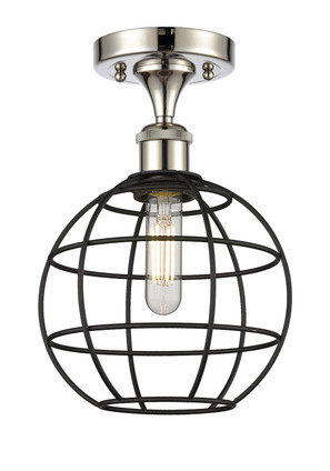 Innovations - 516-1C-PN-CE-8-BK - LED Semi-Flush Mount - Ballston - Polished Nickel Innovations - 516-1C-PN-CE-8-BK - LED Semi-Flush Mount - Ballston - Polished Nickel