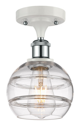 Innovations - 516-1C-WPC-G556-6CL - One Light Semi-Flush Mount - Ballston - White Polished Chrome