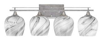 Toltec Lighting - 134-AS-4819 - Four Light Bath Bar - Uptowne - Aged Silver