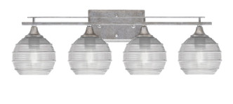 Toltec Lighting - 134-AS-5110 - Four Light Bath Bar - Uptowne - Aged Silver