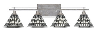 Toltec Lighting - 134-AS-9105 - Four Light Bathroom Lighting - Uptowne - Aged Silver