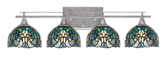 Toltec Lighting - 134-AS-9925 - Four Light Bathroom Lighting - Uptowne - Aged Silver