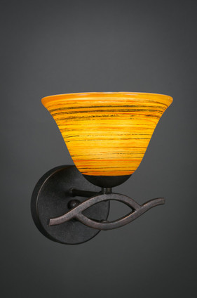 Toltec Lighting - 141-DG-454 - One Light Wall Sconce - Revo - Dark Granite