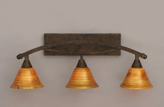 Toltec Lighting - 173-BRZ-454 - Three Light Bath Bar - Bow - Bronze Toltec Lighting - 173-BRZ-454 - Three Light Bath Bar - Bow - Bronze