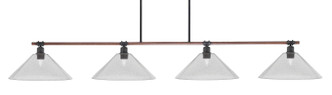 Toltec Lighting - 1744-2162 - Four Light Bar - Blacksmith - Painted Wood-look Metal & Dark Granite