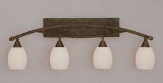 Toltec Lighting - 174-BRZ-615 - Four Light Bath Bar - Bow - Bronze Toltec Lighting - 174-BRZ-615 - Four Light Bath Bar - Bow - Bronze