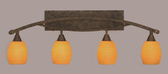 Toltec Lighting - 174-BRZ-625 - Four Light Bath Bar - Bow - Bronze Toltec Lighting - 174-BRZ-625 - Four Light Bath Bar - Bow - Bronze