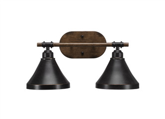 Toltec Lighting - 1752-410-DG - Two Light Bath Bar - Blacksmith - Painted Wood-Look & Dark Granite