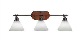 Toltec Lighting - 1753-312 - Three Light Bath Bar - Blacksmith - Painted Wood-look Metal & Dark Granite