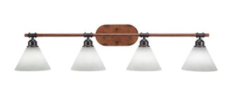 Toltec Lighting - 1754-312 - Four Light Bath Bar - Blacksmith - Painted Wood-Look & Dark Granite