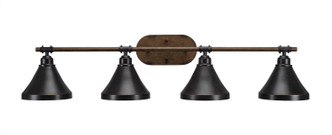 Toltec Lighting - 1754-410-DG - Four Light Bath Bar - Blacksmith - Painted Wood-look Metal & Dark Granite