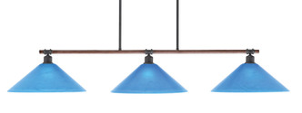 Toltec Lighting - 1763-415 - Three Light Bar - Blacksmith - Painted Wood-look Metal & Dark Granite