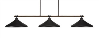 Toltec Lighting - 1763-422-DG - Three Light Island Pendant - Blacksmith - Painted Wood-Look & Dark Granite