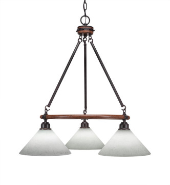 Toltec Lighting - 1766-314 - Three Light Chandelier - Blacksmith - Painted Wood-Look & Dark Granite