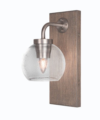 Toltec Lighting - 1771-GPDW-4100 - One Light Wall Sconce - Oxbridge - Graphite & Painted Distressed Wood-look Metal
