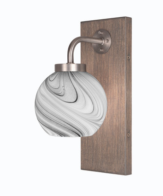 Toltec Lighting - 1771-GPDW-4109 - One Light Wall Sconce - Oxbridge - Graphite & Painted Distressed Wood-look Toltec Lighting - 1771-GPDW-4109 - One Light Wall Sconce - Oxbridge - Graphite & Painted Distressed Wood-look
