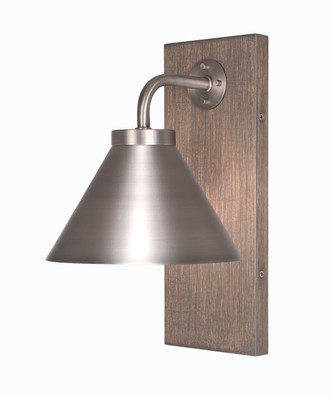 Toltec Lighting - 1771-GPDW-421-GP - One Light Wall Sconce - Oxbridge - Graphite & Painted Distressed Wood-look Metal