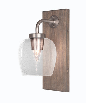 Toltec Lighting - 1771-GPDW-4810 - One Light Wall Sconce - Oxbridge - Graphite & Painted Distressed Wood-look