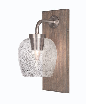 Toltec Lighting - 1771-GPDW-4812 - One Light Wall Sconce - Oxbridge - Graphite & Painted Distressed Wood-look Metal