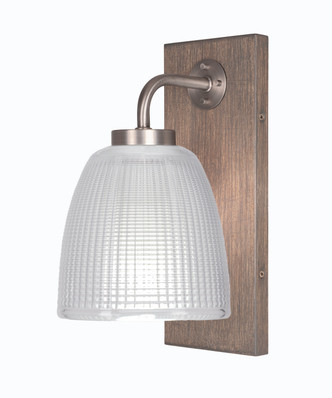 Toltec Lighting - 1771-GPDW-500 - One Light Wall Sconce - Oxbridge - Graphite & Painted Distressed Wood-look Metal