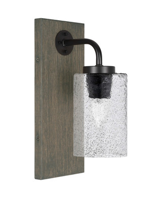 Toltec Lighting - 1771-MBDW-3002 - One Light Wall Sconce - Oxbridge - Matte Black & Painted Distressed Wood-look Metal