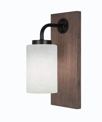 Toltec Lighting - 1771-MBDW-310 - One Light Wall Sconce - Oxbridge - Matte Black & Painted Distressed Wood-look Metal