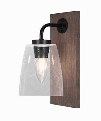 Toltec Lighting - 1771-MBDW-461 - One Light Wall Sconce - Oxbridge - Matte Black & Painted Distressed Wood-look