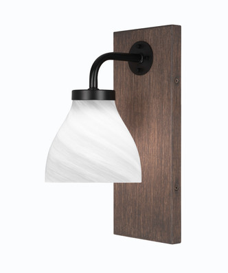 Toltec Lighting - 1771-MBDW-4761 - One Light Wall Sconce - Oxbridge - Matte Black & Painted Distressed Wood-look