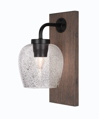 Toltec Lighting - 1771-MBDW-4812 - One Light Wall Sconce - Oxbridge - Matte Black & Painted Distressed Wood-look Metal