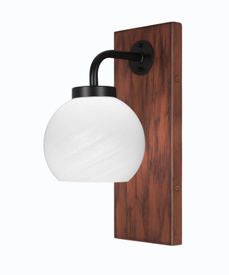 Toltec Lighting - 1771-MBWG-4101 - One Light Wall Sconce - Oxbridge - Matte Black & Painted Wood-look Metal